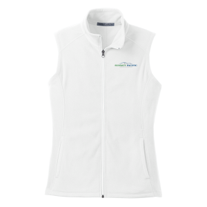 SPMC - Ladies Microfleece Vest - white Vest with Color Logo