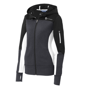 Sport-TekÂ® Ladies Tech Fleece Colorblock Full-Zip Hooded Jacket