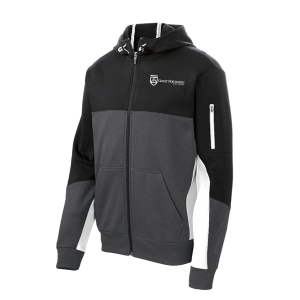 Sport-Tek Tech Fleece Colorblock Full-Zip Hooded Jacket. ST245