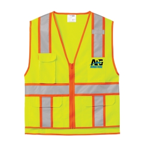 ANSI 107 Class 2 Surveyor Zippered Two-Tone Vest.