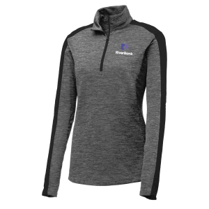 Sport-TekÂ® Ladies PosiChargeÂ® Electric Heather Colorblock 1/4-Zip Pullover