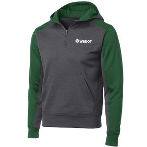 Sport-Tek Tech Fleece Colorblock 1/4-Zip Hooded Sweatshirt