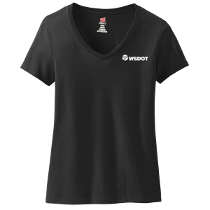  Hanes Ladies' 4.5 oz., 100% Ringspun Cotton V-Neck T-Shirt