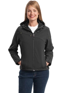 Northern Refrigerated Transportation Embroidered Port Authority - Ladies' Textured Hooded Soft Shell Jacket