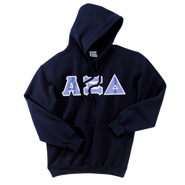 Alpha Xi Delta Sorority Tackle Twilled Greek Letter Hooded Sweatshirt ...