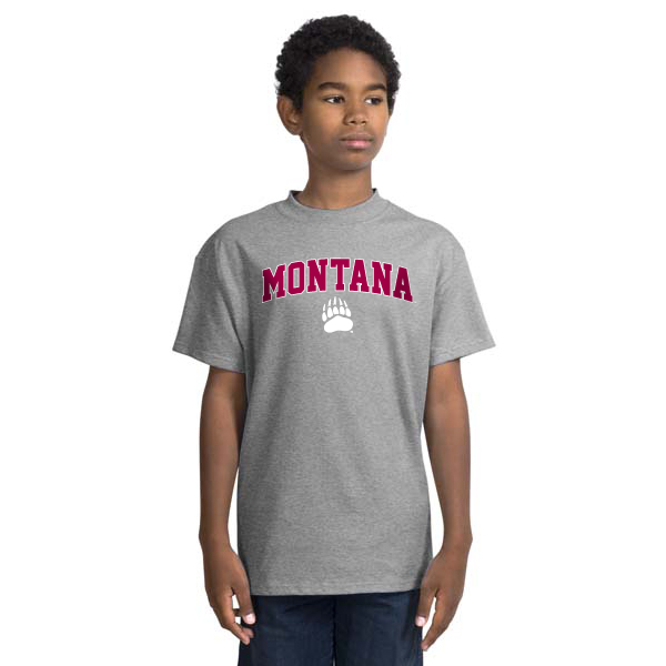 University of Montana Grizzlies Screen Printed Youth 100% Cotton T