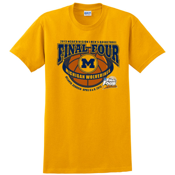 2013 Michigan Wolverines Men's Basketball Final Four T-Shirt ...
